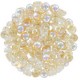 Czech 2-hole Cabochon beads 6mm Crystal Yellow Rainbow